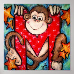 M is for Monkey Poster