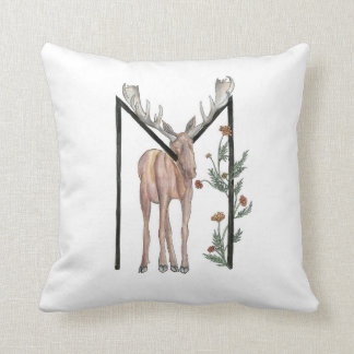 M is for Moose and Marigolds Cushion