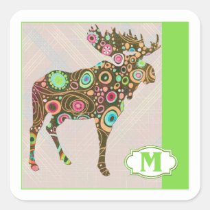 M is for Moose Square Sticker
