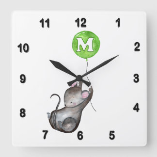 M is for MOUSE Square Wall Clock