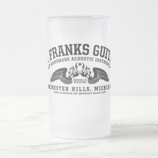M.J. Franks Guitars Wings Beverage Container Frosted Glass Beer Mug
