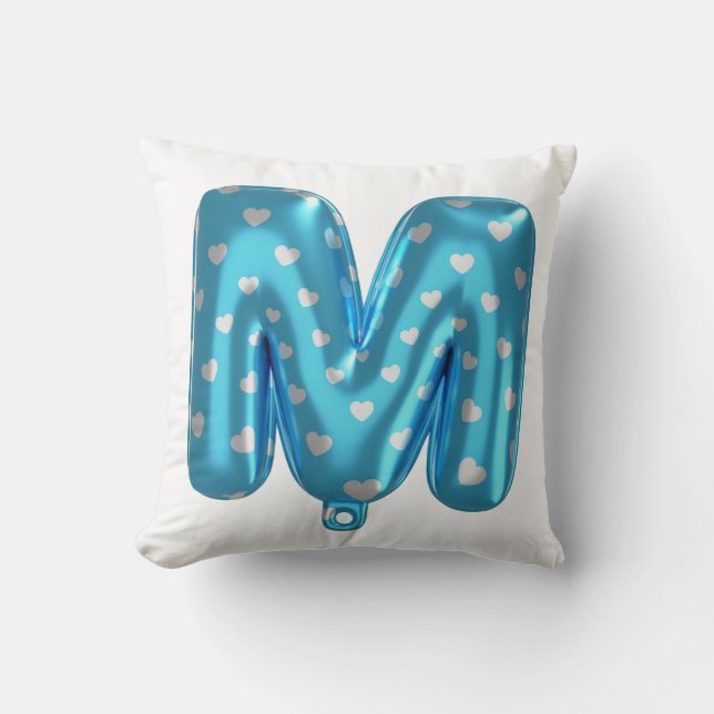 M Latter Colourful Print customise Throw Pillows  (Front)