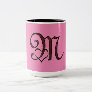 M letter Two-Tone coffee mug