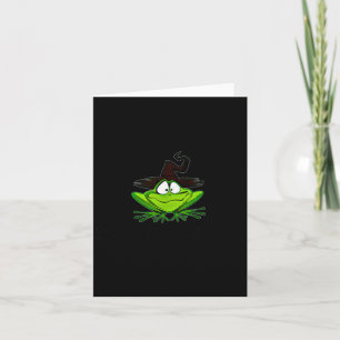 M Machusetts Whimsy Frog Witches Hat Halloween Wit Card