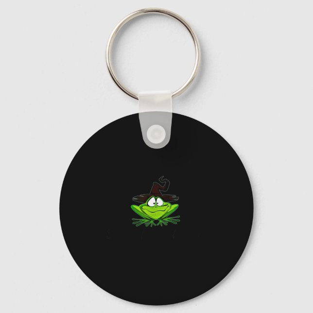 M Machusetts Whimsy Frog Witches Hat Halloween Wit Key Ring (Front)