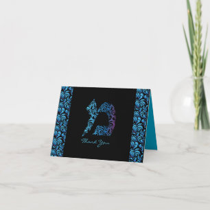 M Mem Bar Bat Mitzvah Thank You Card
