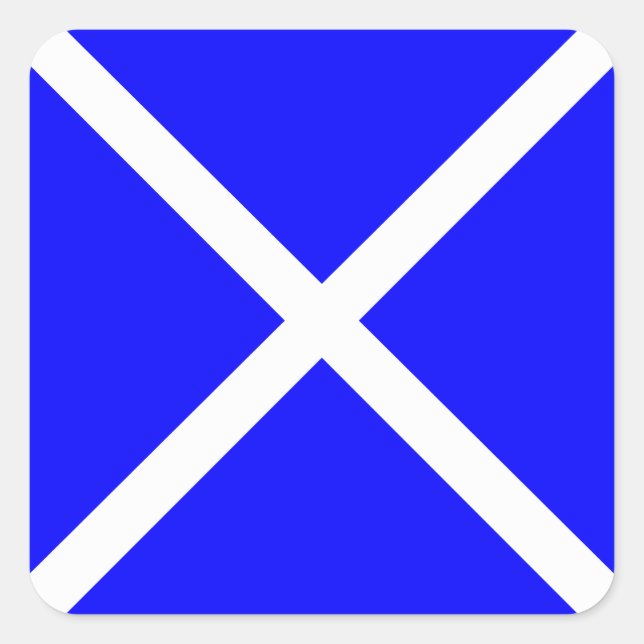 "M" (Mike) Code of Signals Flag Square Sticker (Front)
