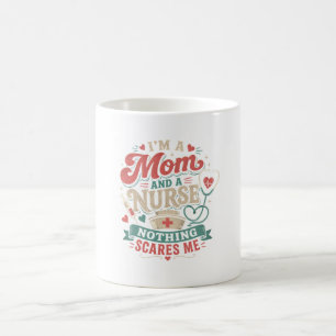m Mom And Nurse Retro Mom Gift mothers day Coffee Mug