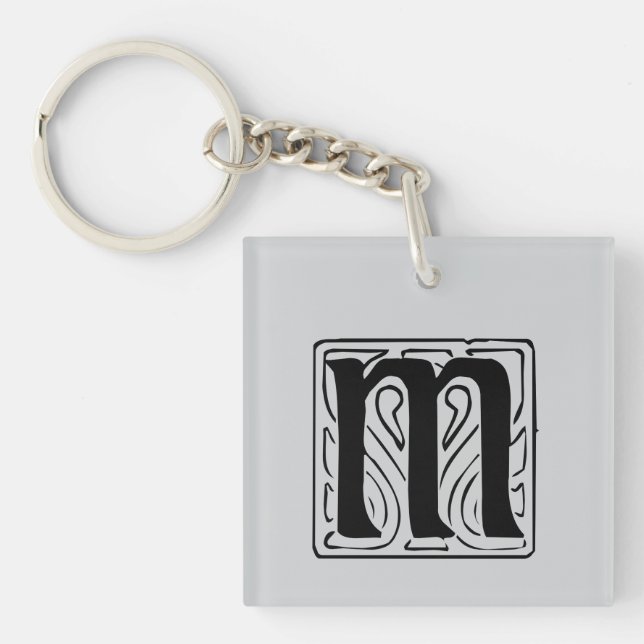 M Monogram black Key Ring (Front)