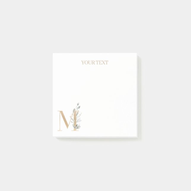 M Monogram Floral Personalised Notes (Front)