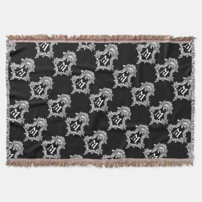 M Monogram Initial Throw Blanket (Front)