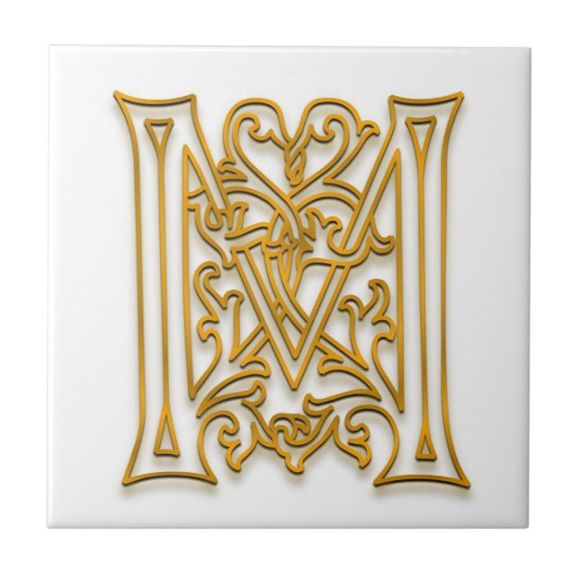 M Monogram "Irish Gold" Ceramic Tile (Front)