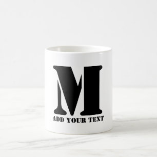 M Monogram Simple Modern Minimalist Personalised Coffee Mug