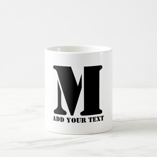 M Monogram Simple Modern Minimalist Personalised  Coffee Mug (Center)