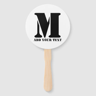 M Monogram Simple Modern Minimalist Personalised Hand Fan