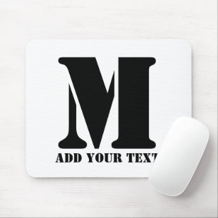 M Monogram Simple Modern Minimalist Personalised  Mouse Mat