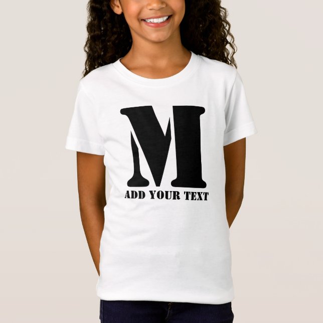 M Monogram Simple Modern Minimalist Personalised  T-Shirt (Front)