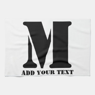 M Monogram Simple Modern Minimalist Personalised Tea Towel