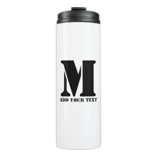 M Monogram Simple Modern Minimalist Personalised Thermal Tumbler