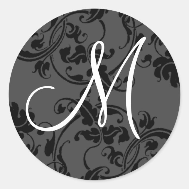 M Monograms Initial Wedding Stickers (Front)
