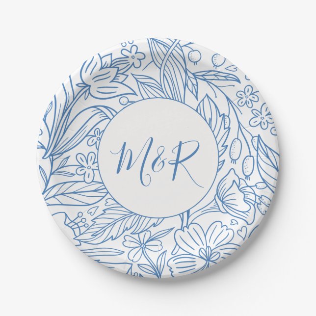 M&R Blue Paper Plate (Front)