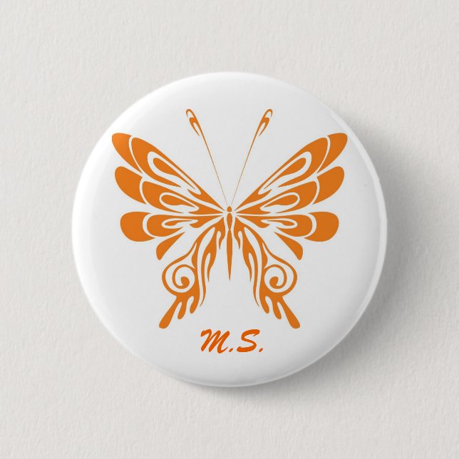 M.S. Butterfly 6 Cm Round Badge (Front)