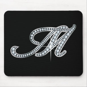 M script "Diamond Bling" Mouse Mat
