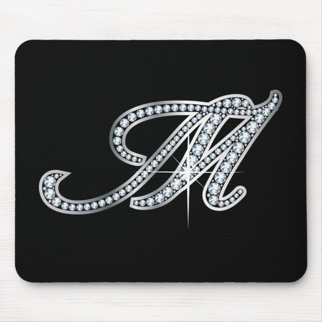 M script "Diamond Bling" Mouse Mat (Front)