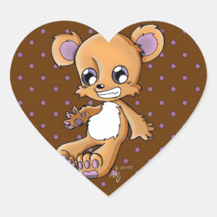 M. Teddy Heart Sticker