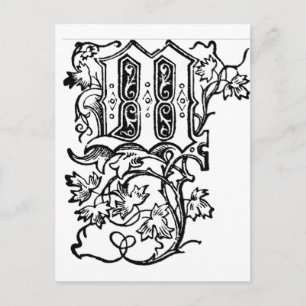 M - The Decorative Letter M Postcard