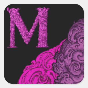 M - The Falck Alphabet (Pink) Square Sticker