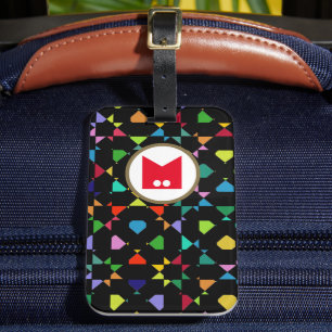 M upper-case letter colourful luggage tag