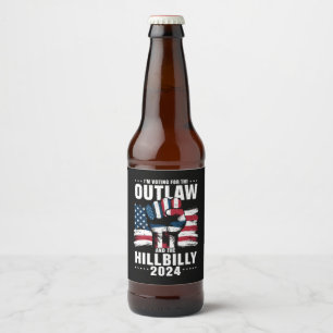 'm Voting For the Outlaw and the Hillbilly 2024 US Beer Bottle Label