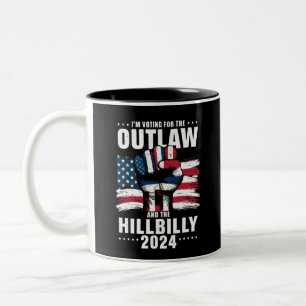 'm Voting For the Outlaw and the Hillbilly 2024 US Two-Tone Coffee Mug