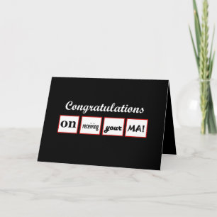 MA Degree - CUSTOM NAME Congratulations - Card