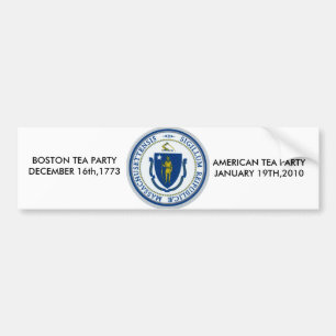 ma flag, AMERICAN TEA PARTYJANUARY 19TH,2010, B... Bumper Sticker