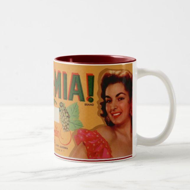 Ma Ma Mia Grapes Two-Tone Coffee Mug (Right)
