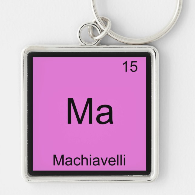 Ma - Machiavelli Funny Chemistry Element Symbol Key Ring (Front)