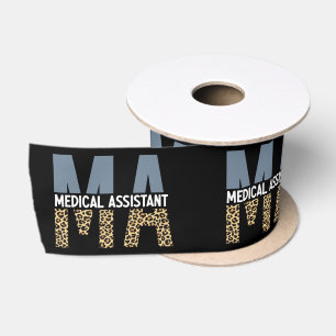 MA Medical Assistant Leopard Print Satin Ribbon