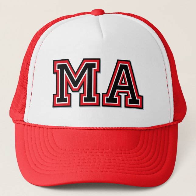 'MA' Monogram Trucker Hat (Front)