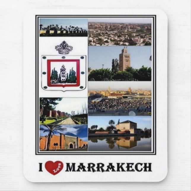 MA Morocco - Marrakech - I Love Mosaic - Mouse Pad (Front)