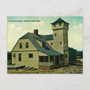 MA Salisbury Beach Life Saving Station Postcard