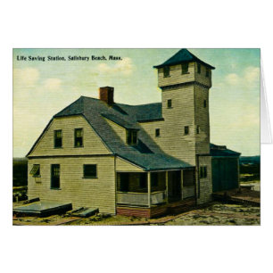 MA Salisbury Beach Life Saving Station Postcard