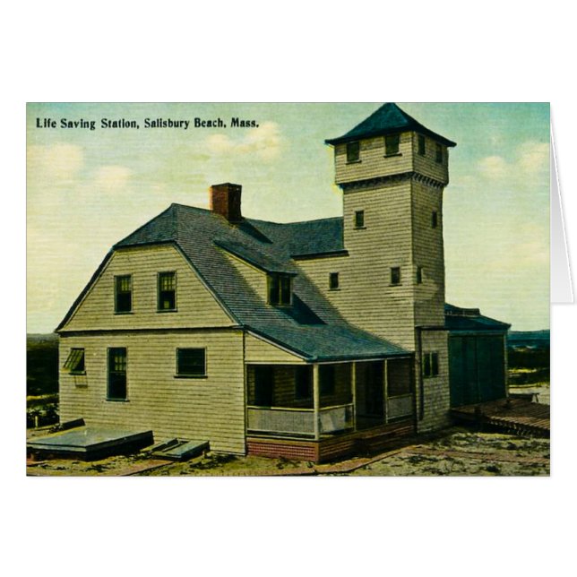 MA Salisbury Beach Life Saving Station Postcard (Front Horizontal)