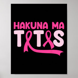 Ma Tatas Breast Cancer Awareness Support Pink Ribb Poster