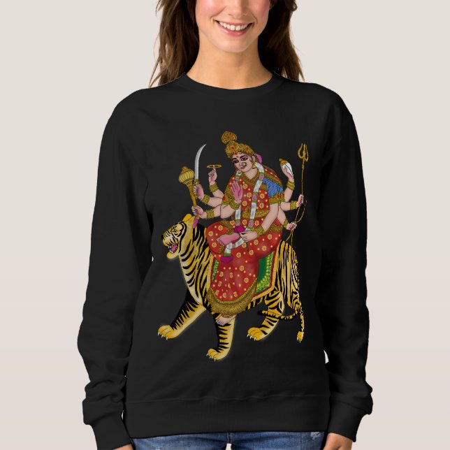 Maa Durga Sweatshirt | Hindu Goddess Durga Spiritu (Front)