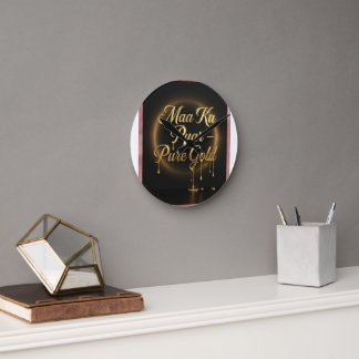 Maa Ka Pyar Pure Gold - Dripping Gold Luxury Wall  Round Clock