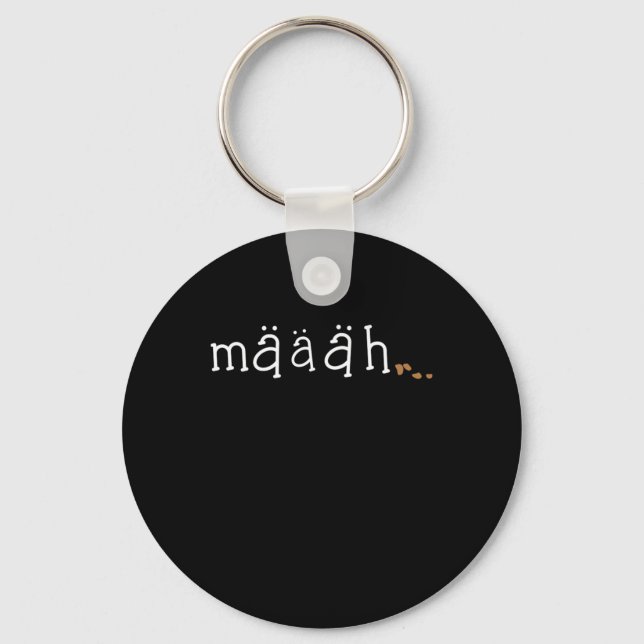 Maaah Cute Funny Goat Lover Animal Farm Gift Key Ring (Front)