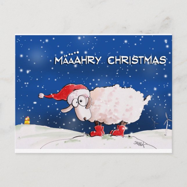 Määähry Christmas Holiday Postcard (Front)