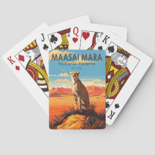 Maasai Mara National Reserve Cheetah Travel Art Playing Cards